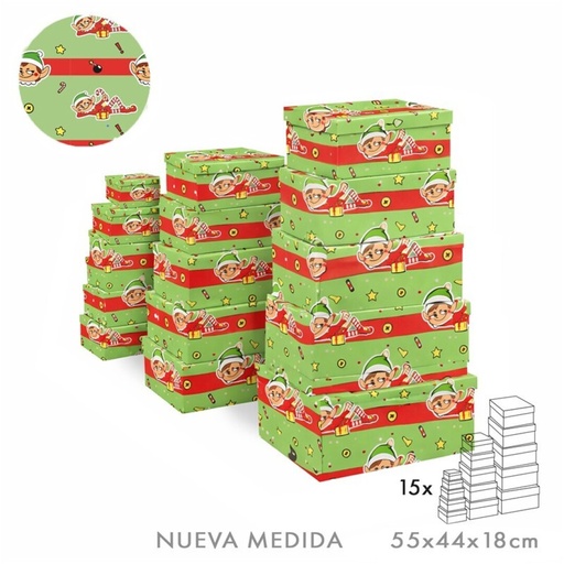 [001860] SET 15 CAJAS ELFO TRAVIESO
