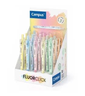 [081837] MARCADOR FLUORESCENTE PEN CAMPUS RETRACTIL CLIP FRUTA PERFUMADO PUNTA 1-4 MM DISPLAY 30 UD. SURTIDO
