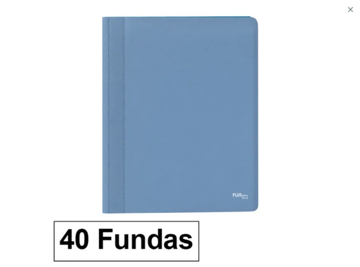 [181435] CARPETA FLEXIBLE PLUS OFFICE A4 PLASTICO AZUL GRISACEO 40 FUNDAS