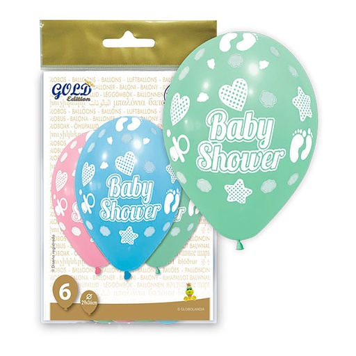 [001924] GLOBOS BABY SHOWER GOLD EDITION 6UD