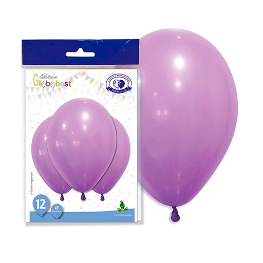 [001933] GLOBO DE LÁTEX 11" LISO LAVANDA BOLSA DE 12UD