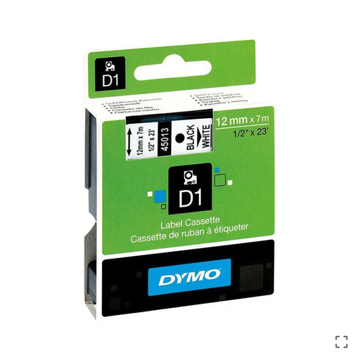 [002014] CINTA ROTULAR DYMO D1 12MM NEGRO/BLANCO